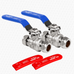 15mm Lever Valves Full Bore WRAS Approved Pair of Hot & Cold