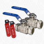 Pair of 28mm Lever Valves Full Bore Hot & Cold Ball Type Shut Off Universal