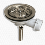 Chrome Belfast Sink Strainer Waste with 90mm Hole Plug and Drain