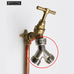 Brass Outside Garden Hose Bib Tap Y Splitter 3/4" BSP Nickel Plated