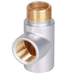 Towel Radiator Electric Summer Element Tee Piece 1/2" MATT SILVER Finish