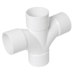 Floplast White 40mm 43mm 4-Way Cross Tee Waste Pipe Connector (WS58W)
