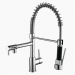 Kartell Dual Mono Kitchen Sink Mixer Tap with Pull Out Spray Head & Swivel Spout KST002