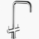 Kartell Lisso Modern Kitchen Tap KST011 | Twin Handle Chrome Sink Mixer