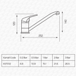 Kartell G4K Modern Mono Kitchen Sink Mixer Tap - Single Lever in Chrome KST012 - Image 3