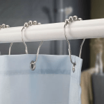 Manhattan Showers 180cm x 180cm Premium Collection Polyester Shower Curtain with Metal Rings White - Image 2