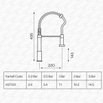 Kartell Flex Modern Mono Kitchen Sink Mixer Tap with Pull Out Spray Head KST001 - Image 3