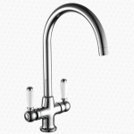 Kartell Buckingham Traditional Mono Kitchen Sink Mixer Tap - Twin Handle in Chrome KST015