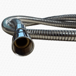 SHORT 100cm Chrome Shower Hose | 1m Large Bore Interlocking Replacement - Image 2