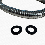 SHORT 100cm Chrome Shower Hose | 1m Large Bore Interlocking Replacement - Image 3