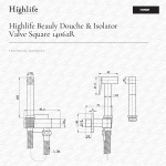 Beauly Square Brushed Brass Douche Kit With Integrated Isolator Valve Bracket - Image 3