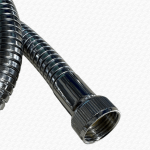 SHORT 100cm Chrome Shower Hose | 1m Large Bore Interlocking Replacement - Image 4