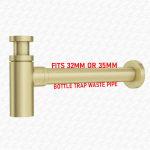 Brushed Brass Waste Pipe 32mm 35mm to Plastic Adaptor Coupling - Image 2
