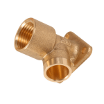 15mm x 1/2" End Feed Wall Plate Elbow Back Plate Brass