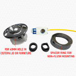 Toilet Push Button Dual Flush Cistern Syphon Valve with Yellow Cable - Image 5