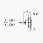 Grohe Adagio New Style Dual Flush Push Button | Cable Operated Round Chrome | Genuine Spare 39056 - Image 3