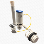 Toilet Push Button Dual Flush Cistern Syphon Valve with Yellow Cable