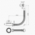 Bathroom Basin Vanity Sink Bowl Waste Overflow Kit with Tube - White - Image 3