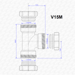50mm 52mm 55mm Tee Junction Compression Multifit 2" Shower Urinal Drain - Image 5