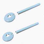 White Radiator Pipe Cover Kit made Snap On 200mm Long