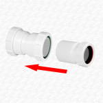 50 52 55mm To 40 42 43mm Waste Pipe Joiner Coupling Compression Multifit - Image 2