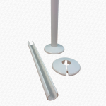 White Radiator Pipe Cover Kit made Snap On 200mm Long - Image 4