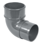 68mm Gutter Downpipe 92.5 Degree Elbow Bend | Grey Rainwater Drainage Pipe