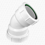 50mm 52mm 55mm Offset Bend 45° Compression Multifit 2" Shower Urinal Drain