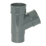 Gutter Downpipe Y Branch Piece | 68mm Round Grey Junction for Rainwater