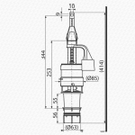 Alca Plast Pegler A06E Extended In-Wall Flush Valve | Replacement Outlet Drop Valve with Elongated Base - Image 2