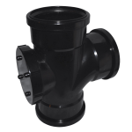 110mm Black Soil Pipe Access Branch | 4" Triple Socket Tee with Rodding Eye