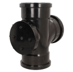 110mm Black Soil Pipe Access Branch | 4" Triple Socket Tee with Rodding Eye - Image 2