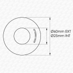 Laufen Flush Valve Seal | 60mm x 25mm Replacement Diaphragm Washer (AF10000014026) - Image 2