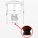 Brushed Nickel Finish Toilet Push Button for Cable Flush Valve Cistern Dual Flush - Image 3