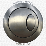 Brushed Nickel Finish Toilet Push Button for Cable Flush Valve Cistern Dual Flush - Image 2