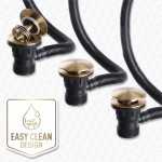 Brushed Brass Bath Clicker Waste & Overflow Fitting with Flexible Pipe - Image 3
