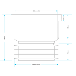 Black Push-Fit 110mm PVC to Clay/Cast Iron Drain Adapter (DC1 Type) - Image 2