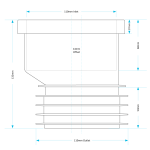 Black Offset Push-Fit 110mm PVC to Clay/Cast Iron Drain Adapter (DC1 Type) - Image 2