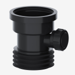 Black Push-Fit 110mm Drain Adapter with 40mm Waste Boss Connection