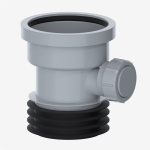 Grey Push-Fit 110mm Drain Adapter with 40mm Waste Boss Connection