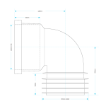 Black 90° Push-Fit 110mm Soil Pipe to Cast Iron Drain Elbow Bend (DC90) - Image 2
