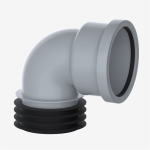 Grey 90° Push-Fit 110mm Soil Pipe to Cast Iron Drain Elbow Bend (DC90)