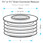 110mm Soil Pipe to 32mm-40mm Drain Connector Reducer - Image 2