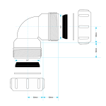 32mm to 36mm Multifit 90-Degree Compression Waste Pipe Elbow Bend (1.25") - Image 4