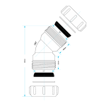 32mm to 36mm Multifit 45-Degree Compression Waste Pipe Elbow Bend (1.25") - Image 4