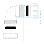 40mm to 43mm Multifit 90-Degree Compression Waste Pipe Elbow Bend (1.5") - Image 4