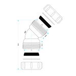 40mm to 43mm Multifit 45-Degree Compression Waste Pipe Elbow Bend (1.5") - Image 4