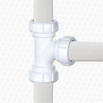 40mm to 43mm Multifit Compression Swept Tee Waste Pipe Connector (1.5") - Image 2