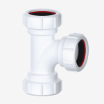 40mm to 43mm Multifit Compression Swept Tee Waste Pipe Connector (1.5")