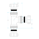 40mm to 43mm Multifit Compression Swept Tee Waste Pipe Connector (1.5") - Image 4
